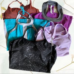 LOT OF 5 LULULEMON TANK TOPS SIZE 4